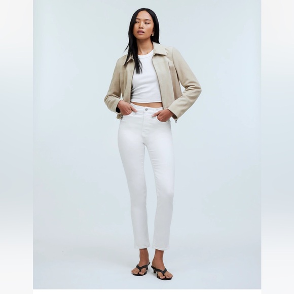 Madewell 10" High-Rise Skinny Jeans in Pure White - Picture 1 of 5